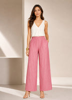 Pink Striped Rayon Palazzo Trousers – Stiner