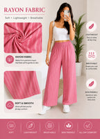 Pink Striped Rayon Palazzo Trousers – Stiner