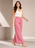 Pink Striped Rayon Palazzo Trousers – Stiner